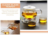Glass Flower Teapot Small Loose Leaf Kettle for Scented Water Brewing Office and Home Use V1370-AZ4-16026