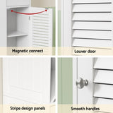 Artiss Bathroom Storage Cabinet 170cm Tall Slim Organiser Toilet Corner Adjustable Shelf Louver Door FURNI-S-BATH-X170-WH