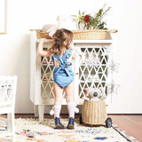 Ponchik Babies + Kids Ruffle Back Romper - Capri Blue - 3 years V563-RUFROMPER-CAPRIBLUE-3YO