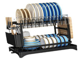 Dish Drying Rack for Countertop Aluminum 2 Tier Dish Rack with Drainboard and Utensil Holder for V1294-YM0710-3118230365911