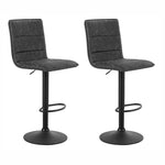 Artiss 2x Bar Stools Gas Lift Vintage Leather Grey BA-K-7231-GYX2