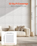 VEVOR 3D Wall Panels 12-Pack 50 x 50 cm PVC 2.97 m² Coverage Wave Matte White V952-PVC3DQBXDYSJMJDM0V0