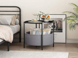 Round Side Table Bedside Storage Basket V63-921051