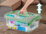 Medicine Storage Box, 2-Layer Multi Grid First Aid Medication Container, Portable Household Medicine V1237-ZY00B0DKTFLNYN