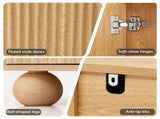 Artiss Buffet Sideboard Cabinet 2-Tier Fluted Kitchen Storage Ball Legs Pine FUR-Z-SID150-RND-WD-AB