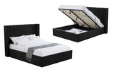 Hilton Black Velvet Gas Lift Bed - Queen V292-BED-HILTON-QUEEN-BLACK