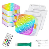 4pcs Rechargeable Submersible Pool Lights Remote, IP68 Waterproof 16 Color Changing LED Lights V1369-AZ3-W-11785