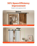 Bi-Folding Sliding Barn Door Hardware Track Kit, 52" Top Mount Track Kit, Slide Smoothly & Quietly, V952-ZDSMDGDGSM2D9NVH3001V0