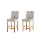 Artiss 2x Bar Stools Linen Upholstered Chairs UPHO-C-BAR-6066-BGAX2