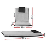 Artiss 2X Floor Lounge Sofa Bed Floor Cushion Velvet Grey FLOOR-0166D-GYX2