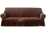 Stretch Sofa Cover for 3 Seats - Coffee Slipcover V1263-JX-3555