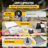 Heavy Duty Metal Cash Drawer, 5 Note & 6 Coin Trays,White V1181-OF011-WH
