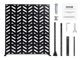 Metal Privacy Screen, 47" W x 72" H, Outdoor Privacy Screens 5-Panel, Freestanding Outdoor Divider V952-DLSHWYSPMJS7IMXJNV0