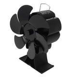 Black 6 Blade Heat Powered Stove Fan Thermodynamically Driven Fireplace Fan for Heat Dissipation V1294-YM0706-3114230098611