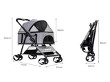 PaWz Large Pet Stroller Dog Cat Travel Grey ST1004-GY_NZ