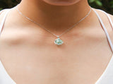 Gift Box - Aroma Necklace White Gold - Planet Celestial Aqua Purify Oil Blend V760-GBAJ - 1