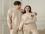 Khaki Women's Warm & Cozy Semi-Flannel Couple's Pajamas Knitted Digital Pattern, Soft Fleece V888-ELOSUNG50076