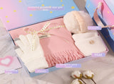 Pink and White Winter Scarf Gift Box Set for Women V888-ELOSUNG53152