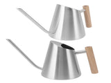Watering Can with Long Spout Rustproof Stainless Steel Watering Pot with Wooden Handle for Garden V1294-YM0703-3111230098013