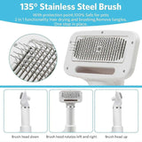 2-in-1 Pet Hair Dryer with Straightening Brush Adjustable Temperature for Small Animals V1188-MS-710-130