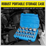 21Pc 12-Point Socket Set 1/2-inch Drive Grip Sleeve Storage Case Metric 8mm-36mm V465-96024