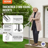 Handrails for Outdoor Steps, 31.5in Length 2 Crossbars Stair Hand Rail Kit, Transitional Stainless V952-BXGSLZFS80CMSOHDTV0
