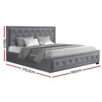 Artiss Bed Frame King Size Gas Lift Grey TIYO BFRAME-F-TIYO-K-GY-ABC