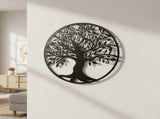 Black Tree of Life Wall Art Hanging Metal Iron Sculpture Garden 99cm V63-822661