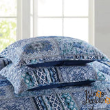 Boho Blue Quilted Coverlet & Pillow Set Vibrant, Cozy Elegance - king V745-MAC06495K13UU