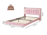 Levede King Single Floating Bed Frame With RGB LED Light Headboard USB Charge BF1062-KS-PK-AU