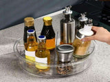 Kitchen Spice Rack Organizer Rotating Turntable - Clear Plastic Countertop Storage for Seasoning V1369-AZ3-W-11046