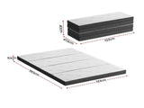 Giselle Foldable Mattress Folding Foam Mattresses Bamboo Double FOAM-MFM-RAFA-BAM-BK-D