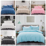 100% cotton Premium Doona Duvet Quilt Cover Set with Soft Pillowcases - Blue-King V745-AQ023413K3