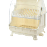 Cutlery Dish Drainer Rack with Lid Cover Multifunctional Kitchen Tableware Storage Box Beige V1294-YM0716-3118220101511