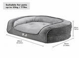 Plush Orthopedic Pet Sofa Bed with Bolstered Edges Ultra-Soft Sponge Filled Luxury Dog and Cat V1341-ZY-VP4G6H9L-GREY