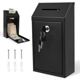 Metal Donation Box High-Security Lock, Sturdy & Reliable, Dual Installation, Extra-Long Slot, V1366-AZ2-W-15134