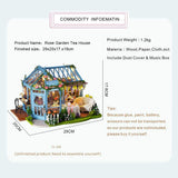 Dollhouse Miniature with Furniture Kit Plus Dust Proof and Music Movement - Rosa Garden Tea V178-13578
