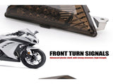 Motorcycle Front LED Turn Signal Light Lamp fits for NINJA250 NINJA300 2013-2018, NINJA 400 V1192-AZ-W-3157