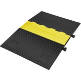 VEVOR Rubber Cable Protector Ramp, 5 Channel, 10000 kg/axle Capacity Heavy Duty Wire Cover Ramp Hose V952-DLADA15WH1212LBRZV0