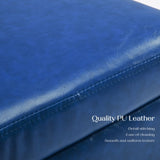 2X Storage Ottoman Foot Stool Cube Tuffet Seat 45cm PU Leather BLUE V274-FT-GQ106-DBU2