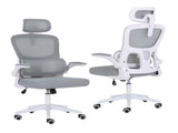 Work Office Chair - Lumber Support, Flip-up Armrest, Adjustable Headrest SITIO - GREY V274-FT-OC-2656A-WHGY