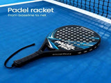 Padel Racket Carbon Fiber Lightweight Control EVA Core Comfort Grip for Beginner & Intermediate V1232-WQP004
