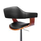 Artiss Bar Stools Gas Lift Leather w/Armrest Black BA-TW-8006A-BK