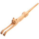 Wooden Cat Shaped Back Scratcher Massage Tool for Relaxation, Non-Slip Handle V1369-AZ3-W-11368