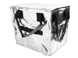 Grocery Bag On Wheels Collapsible Shopping Grocery Bag with Wheels for Laundry Camping Moving Silver V1294-YM0901-3117250215311