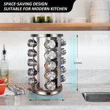 Rotating Spice Rack Organizer with 20 Pieces Jars for Kitchen V178-83532