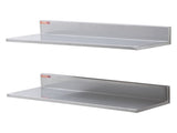 8.6" x 24" Stainless Steel Shelf, Wall Mounted Floating Shelving with Backsplash, 44 lbs Load V952-BGSCTTLL86242HBE0V0