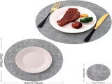 Homaxy Round Faux Leather Placemats and Coasters, Washable Dual-Side Table Mats, Wipeable V1258-DP02-F-130