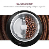 400W Electric Coffee Grinder - Stainless Steel Bean & Spice Mill V1263-JX-4421