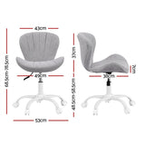 Artiss Ergonomic Office Chair Armless Height Adjustable Computer Desk Chair Fabric Light Grey OCHAIR-M-2589-LG